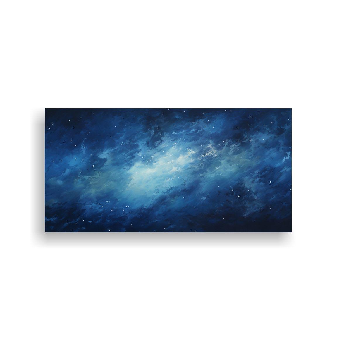 Pintura Abstracta De Noche En El Cielo Azul 160x80cm-0