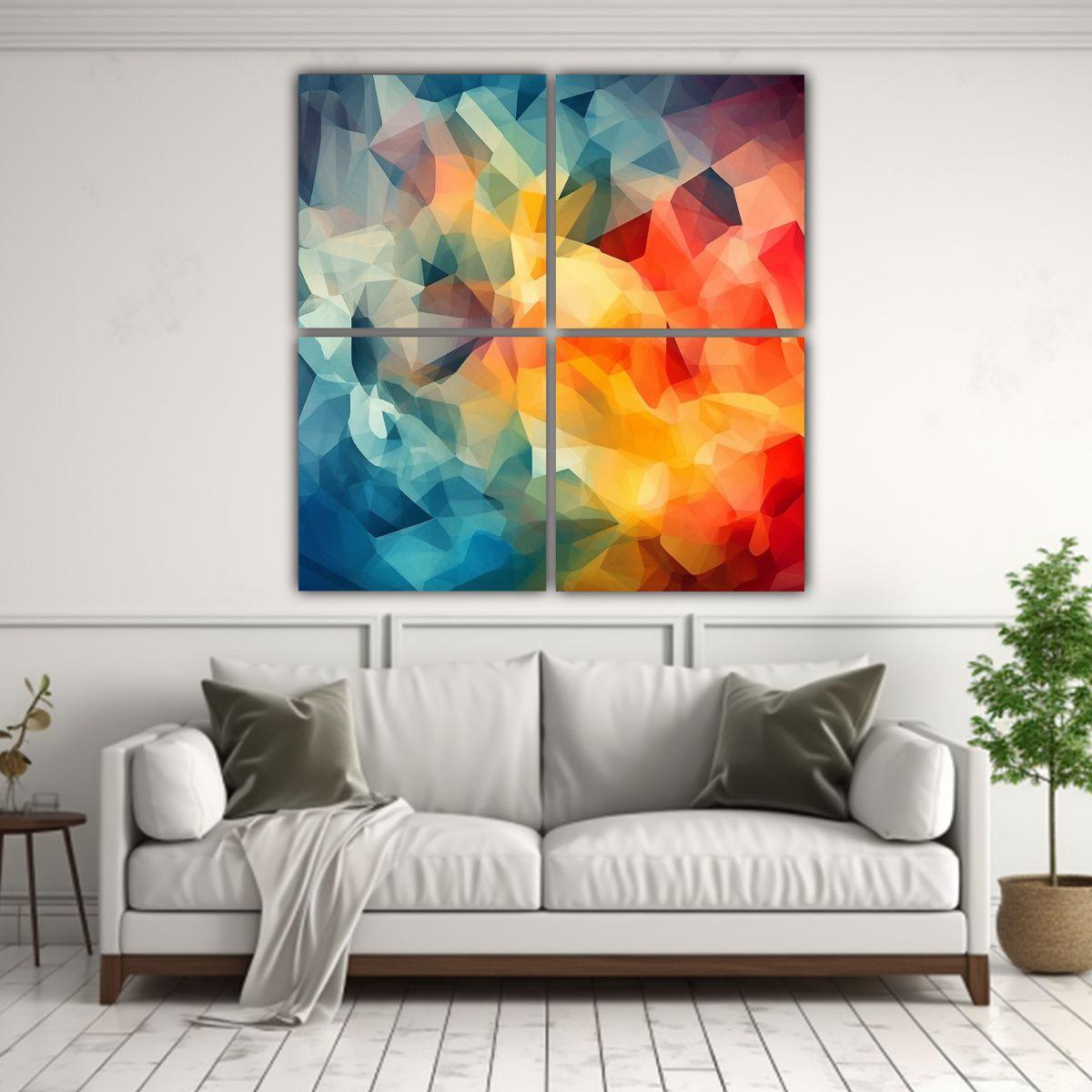 Decoración De Pared Abstracta En Colores De 200x200 Cm-2