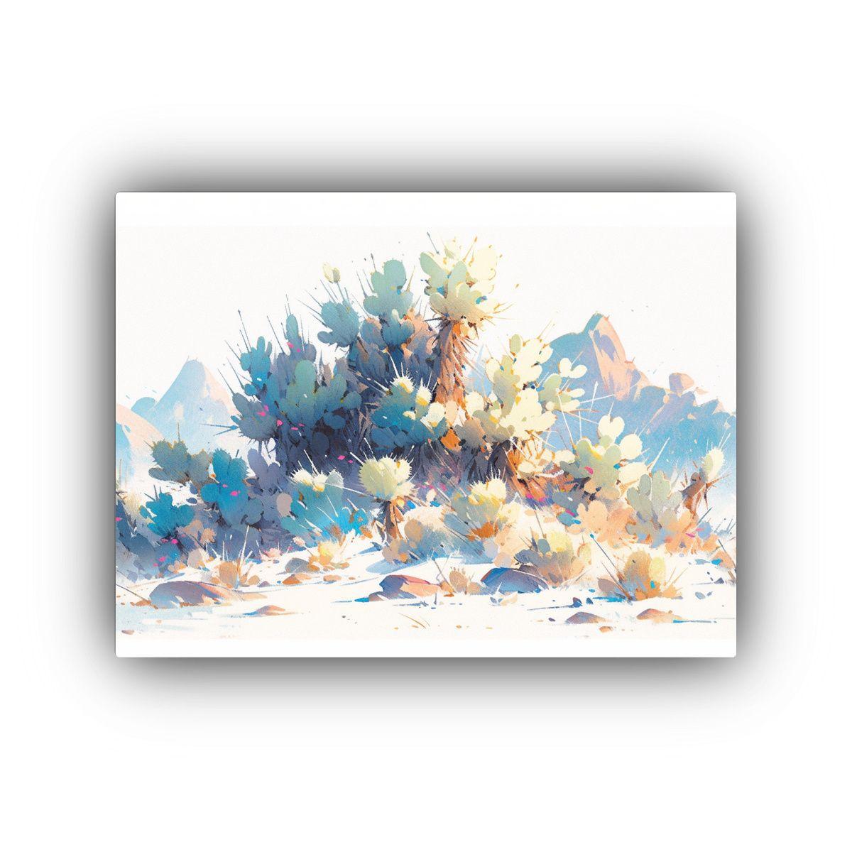 Arte Abstracto De Joshua Tree Con Reflejo Y Colores Vibrante 50x40cm-0