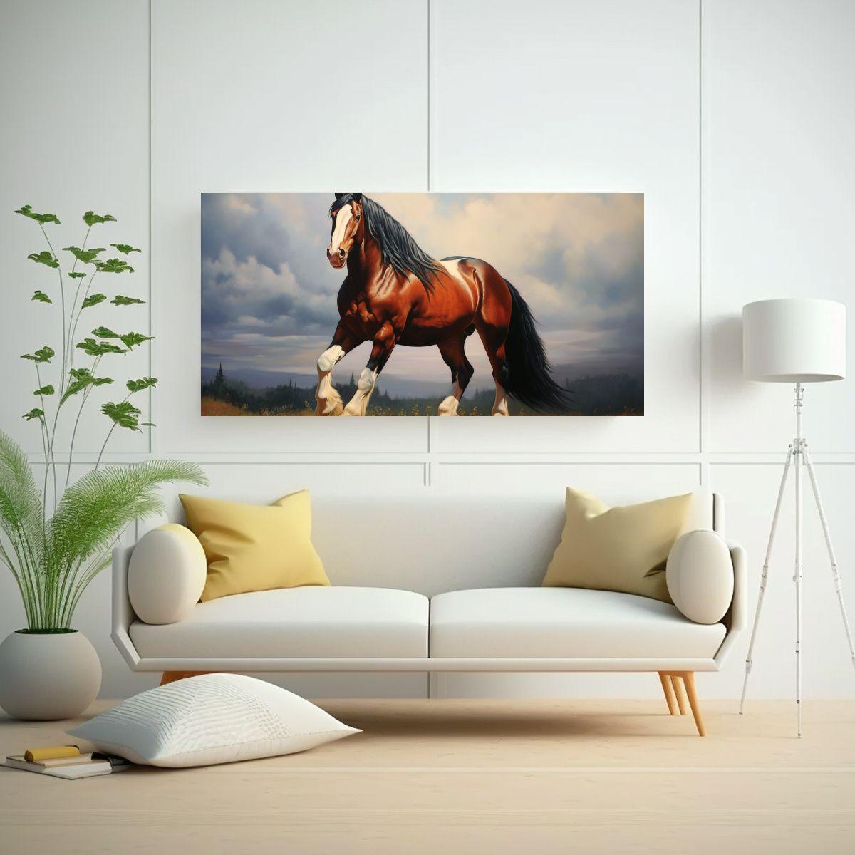 Cuadro Decorativo Interiores Caballo Clydesdale 60x30cm-2
