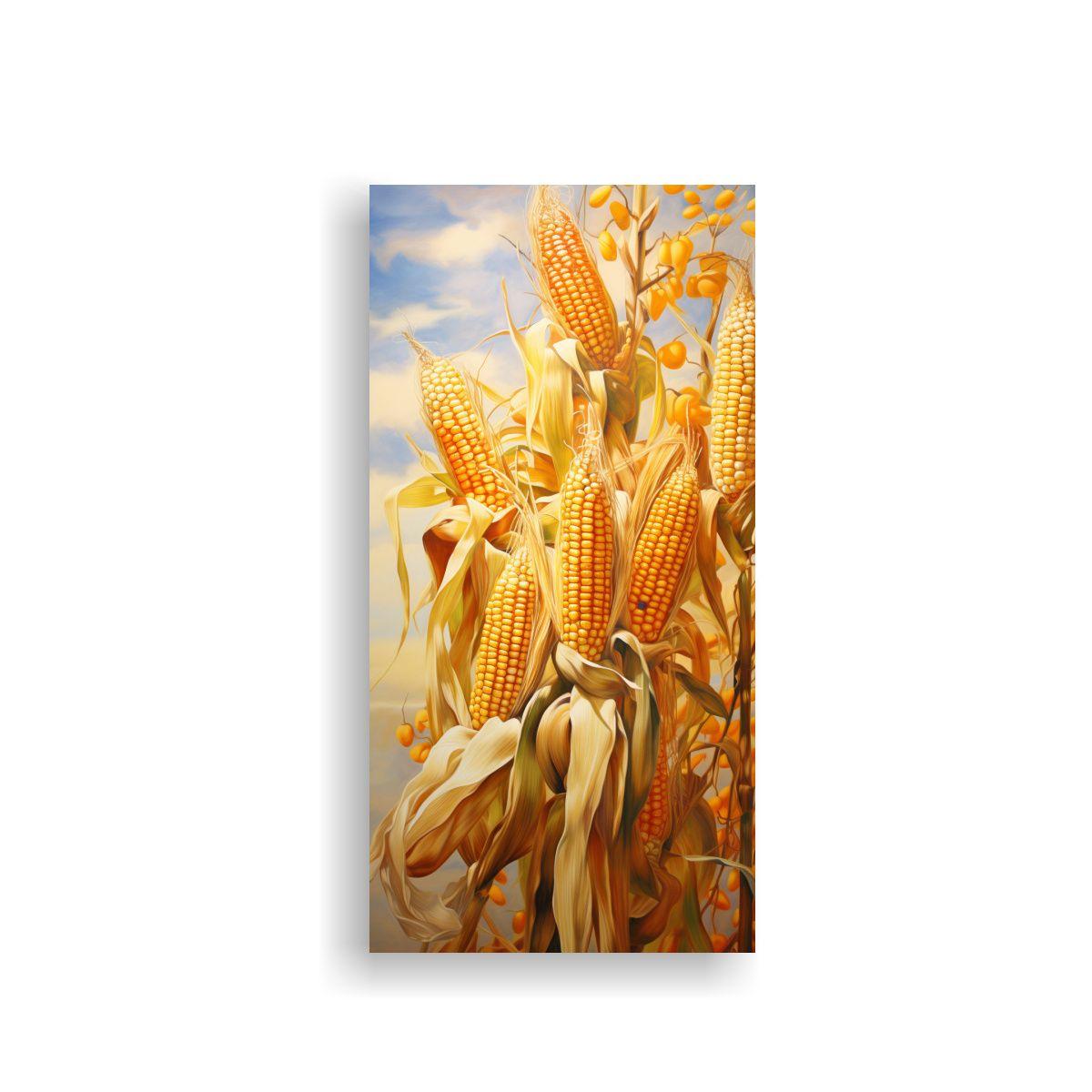 Pintura Abstracta De Granos De Maíz En Relieve 60x120cm-0