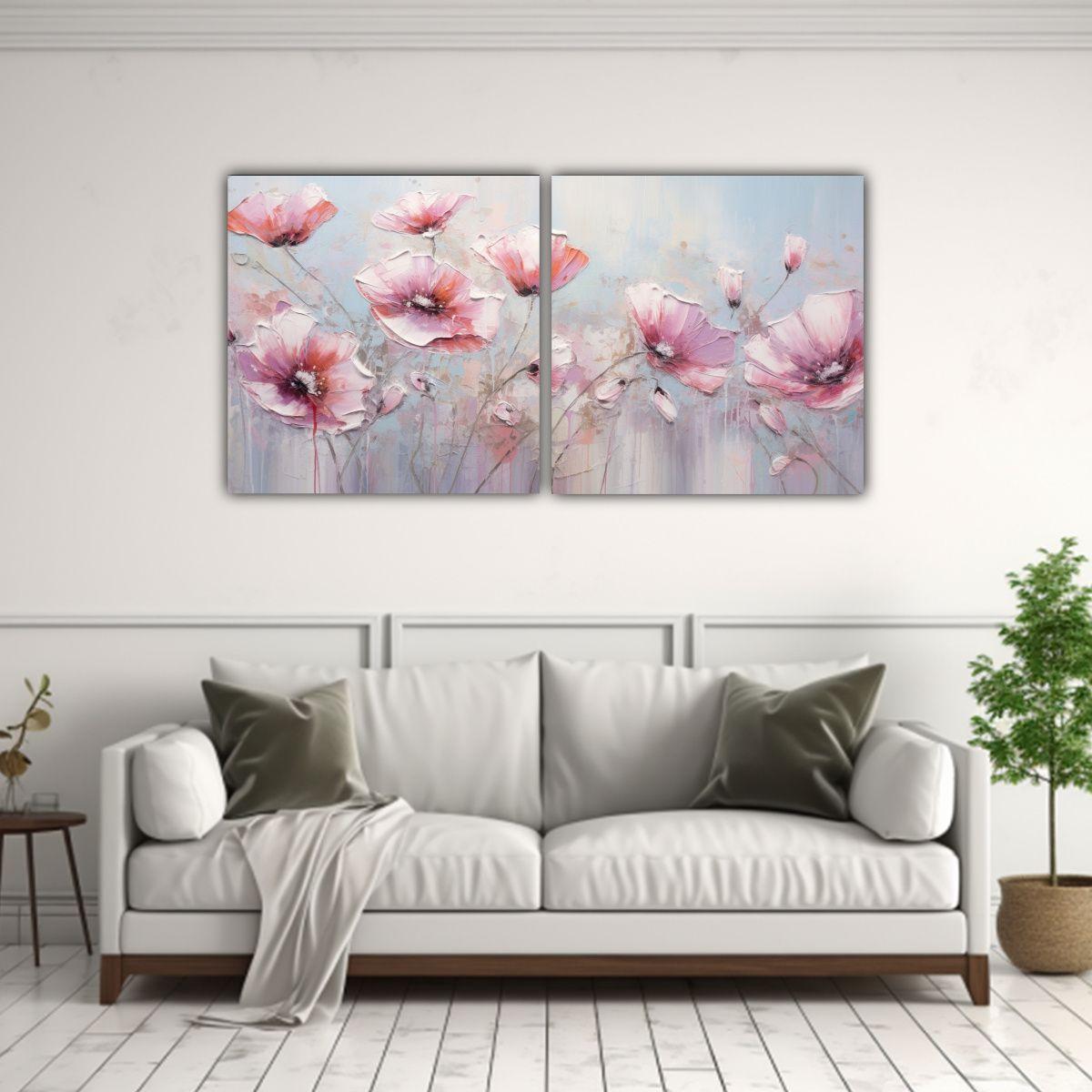 Set 2 Telas En Bastidor Conceptual Habitación 160x80 Cm-2