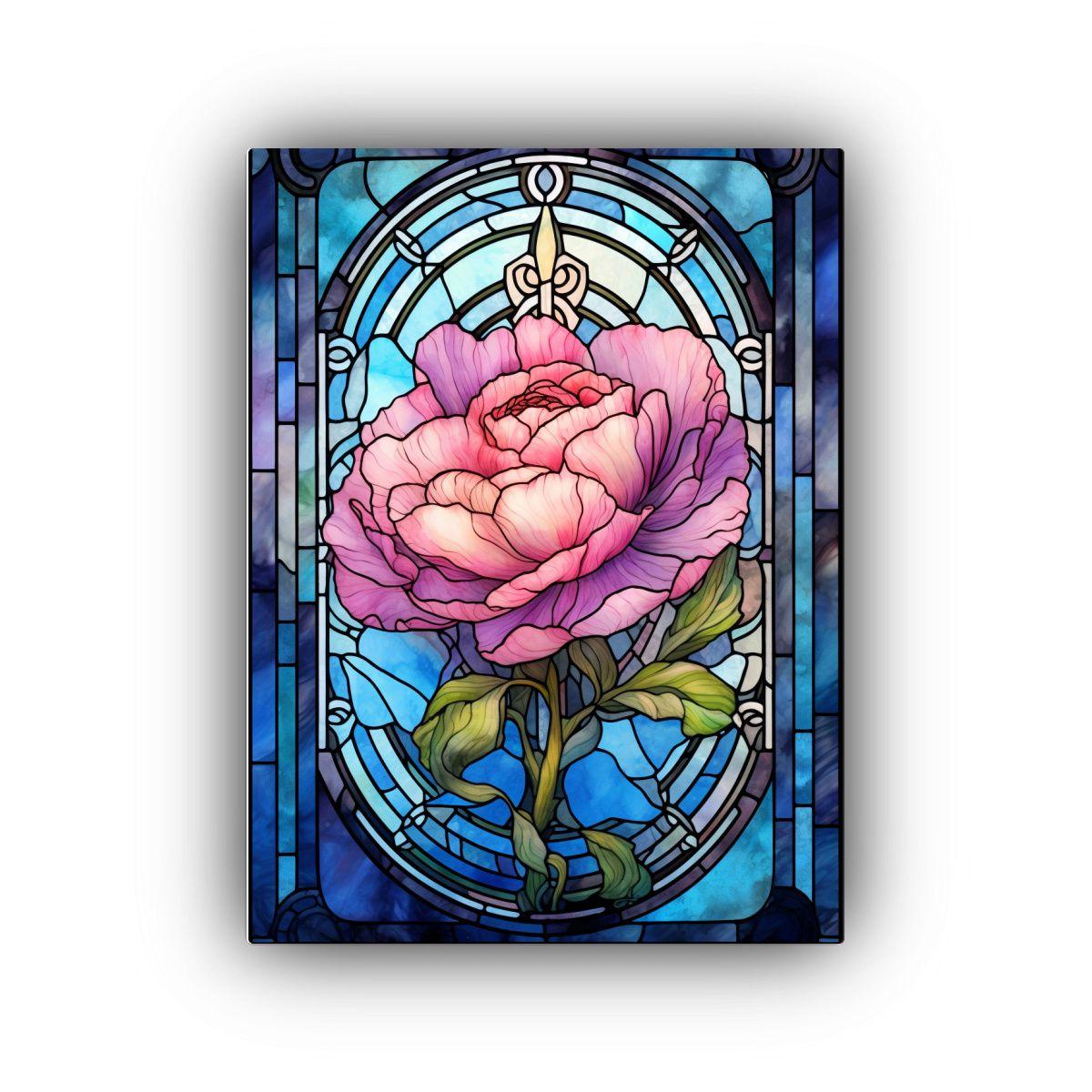 Cuadro De Vidrieras Fantásticas MINH En Acuarela 30x45cm-0