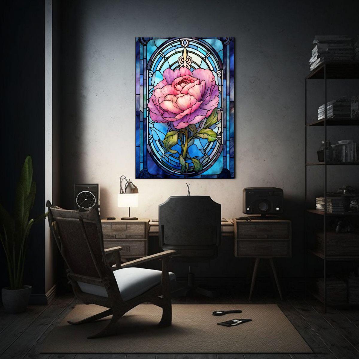 Cuadro De Vidrieras Fantásticas MINH En Acuarela 30x45cm-2