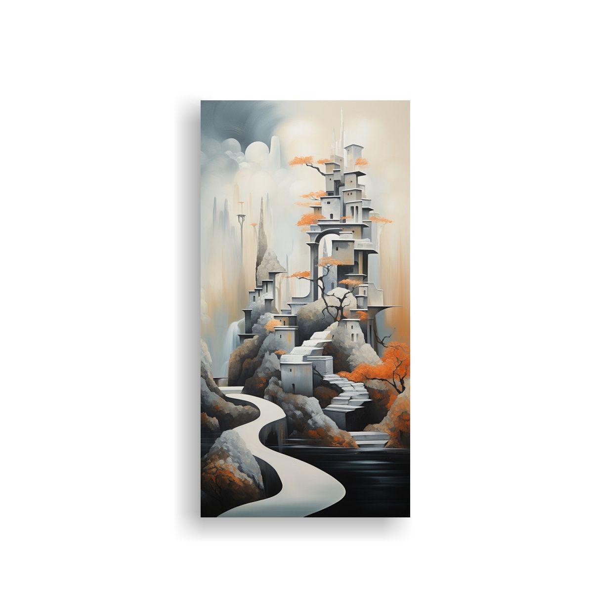 Pintura Decorativa Abstracta En Lienzo 70x140cm-0