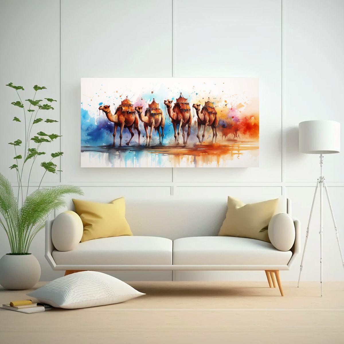 Venta Cuadro Decorativo Estilo Acuarela Colorida 140x70cm-2
