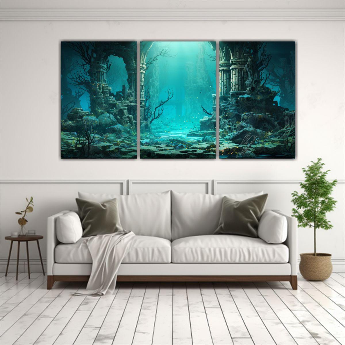 Pinturas Decorativas De Tres Composiciones 90x45 Cm-2