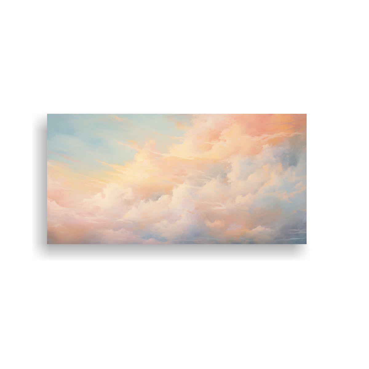 Cuadro Moderno Sala: Amanecer Cielo Pastel, 160x80cm-0