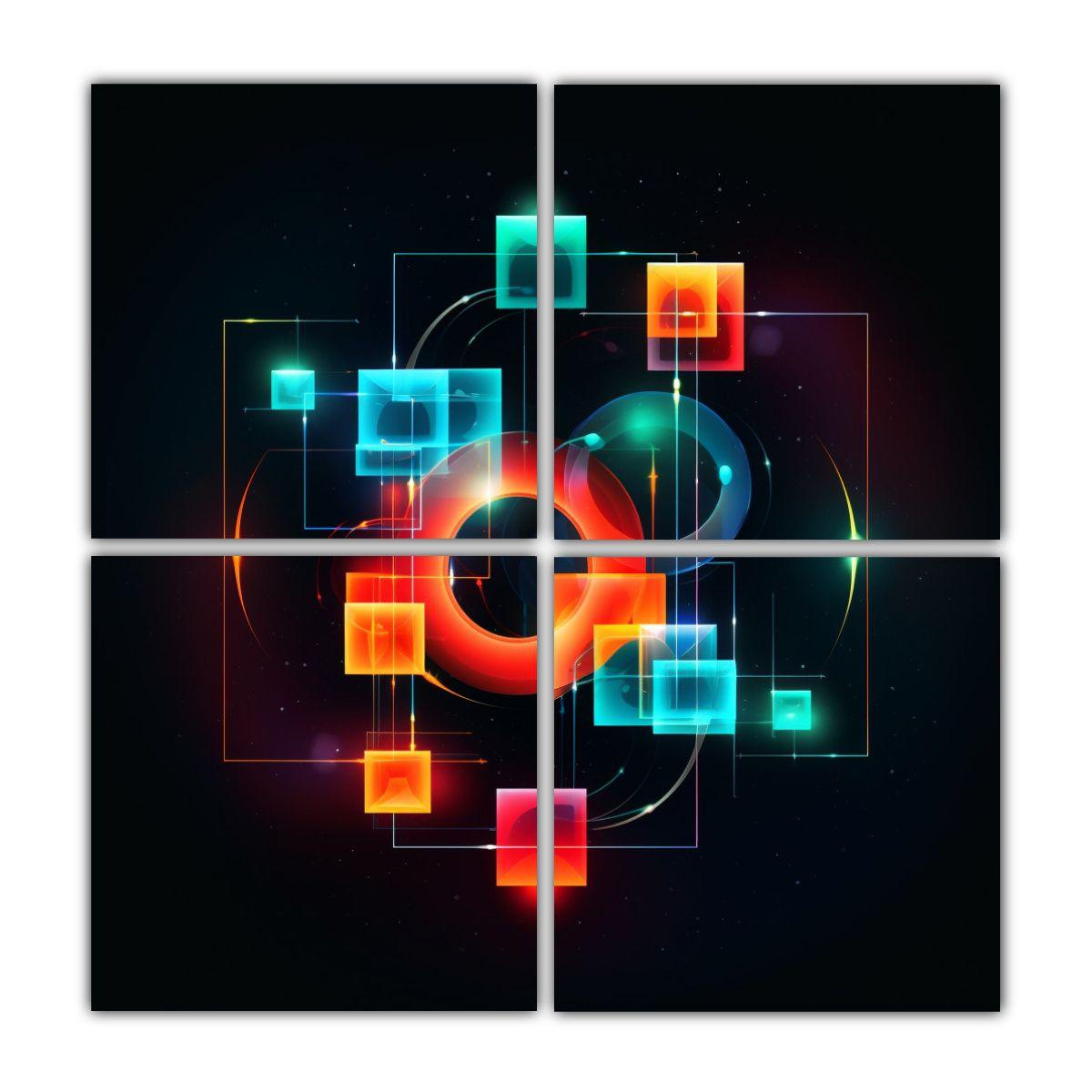 Pinturas De Decoración En Bastidor, Abstracción 100x100 Cm-0