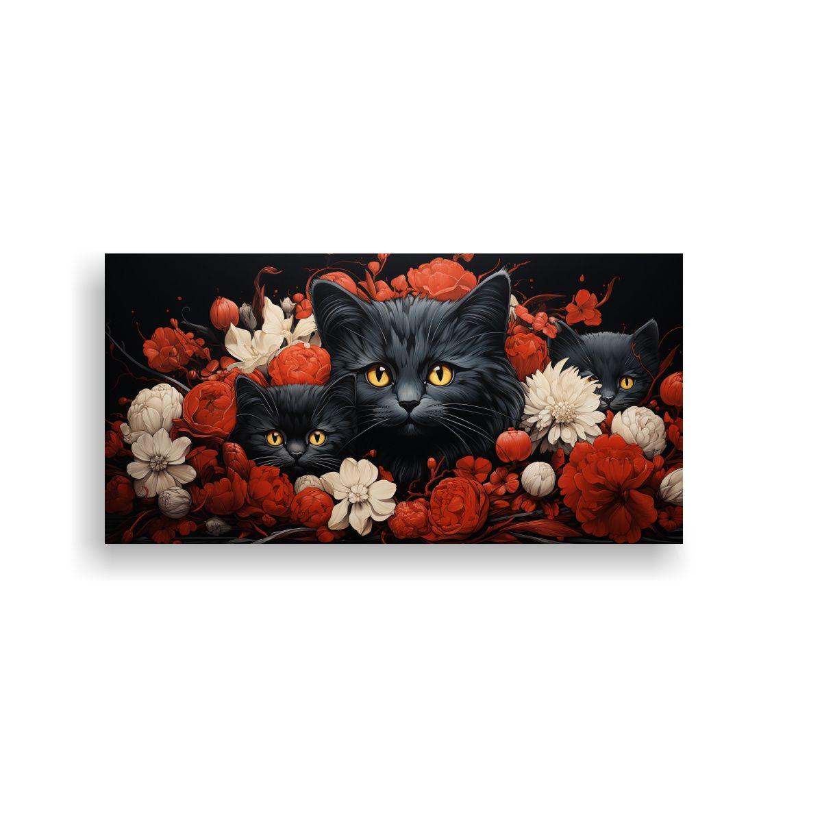 Cuadro Lienzo Arte Gráfico: Montón De Gatos Pop 120x60cm-0