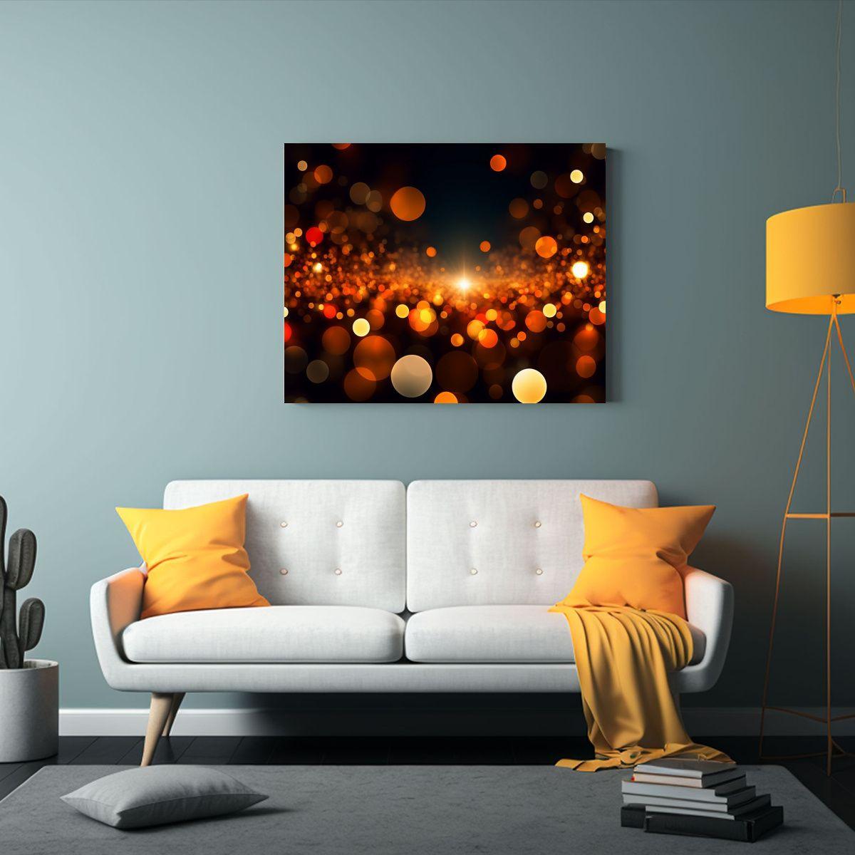 Cuadro Acuarela De Luz Dorada Intensa En Negro Y Dorado 40x30cm-2
