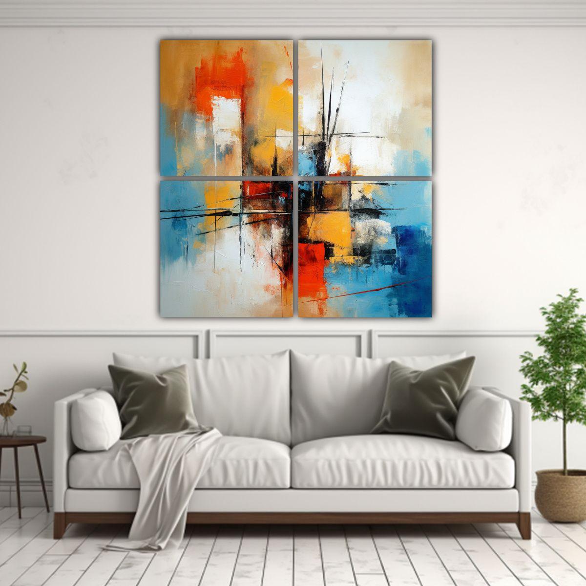 Cuadro Abstracto Intrincado Estilo Nikolaus Kriese 120x120 Cm-2