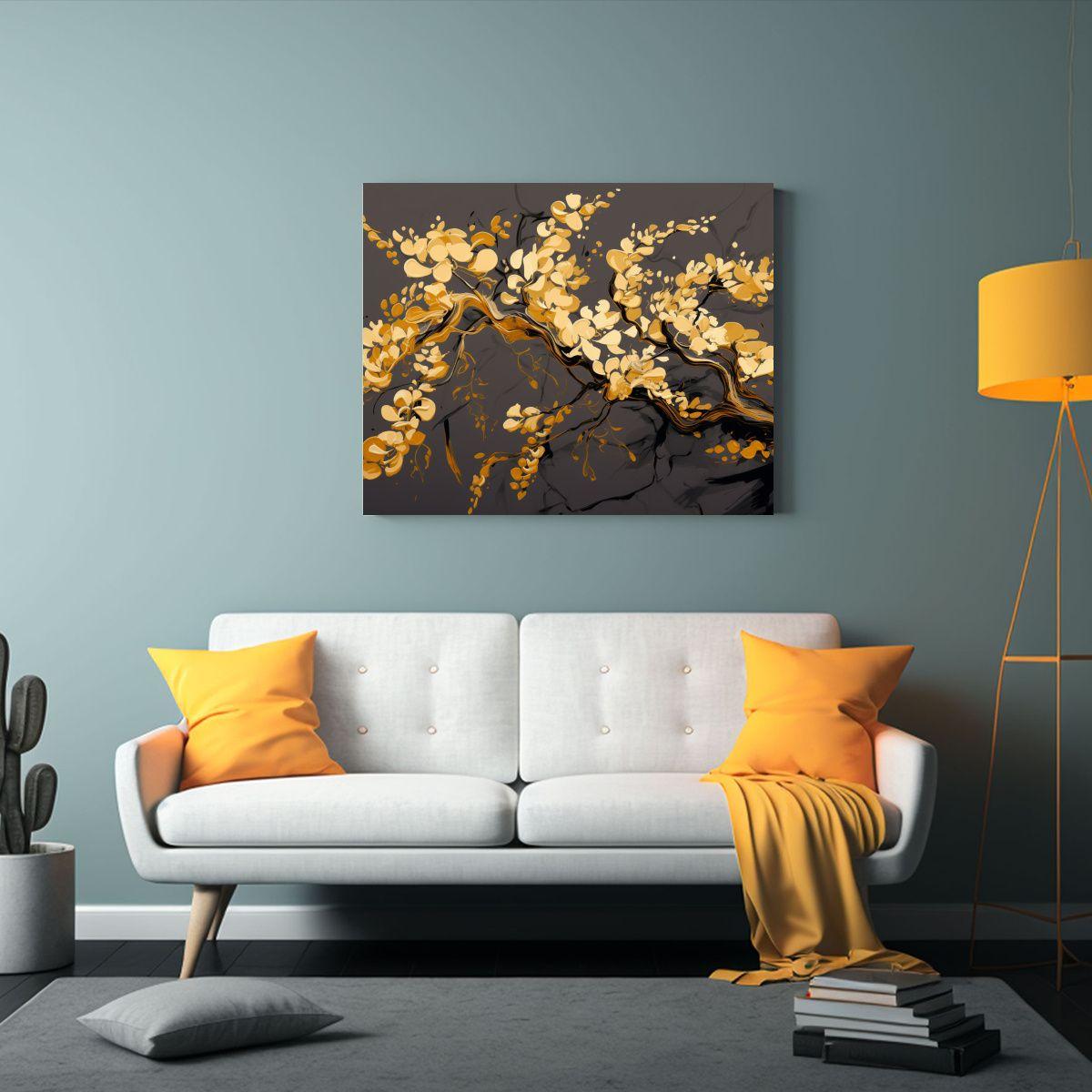 Pintura Acuarela Árbol De Acacia En Tonos 120x80cm-2