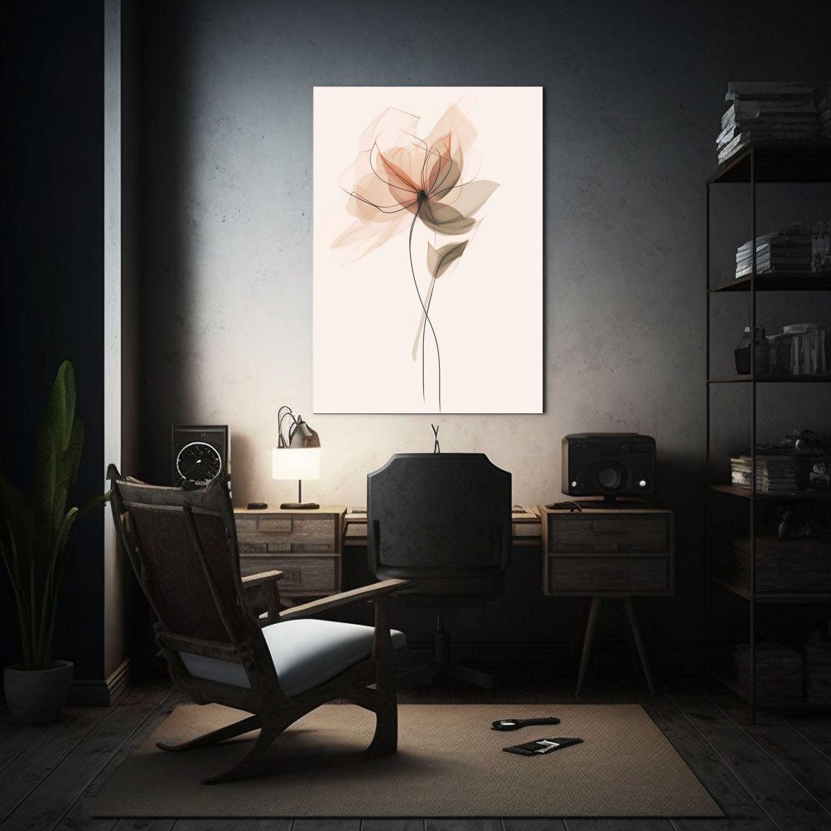 Pintura De Pared Con Detalles De Flor De Loto 50x65cm-2