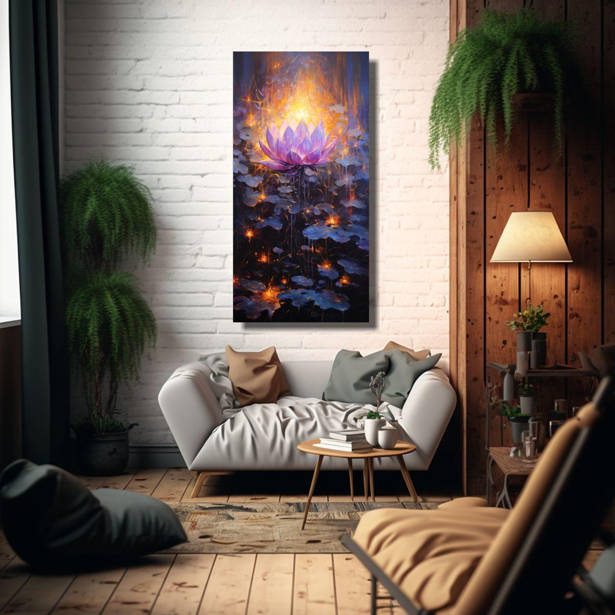 Tela En Bastidor Abstracto Para Comedor: Pintura 50x100cm-2