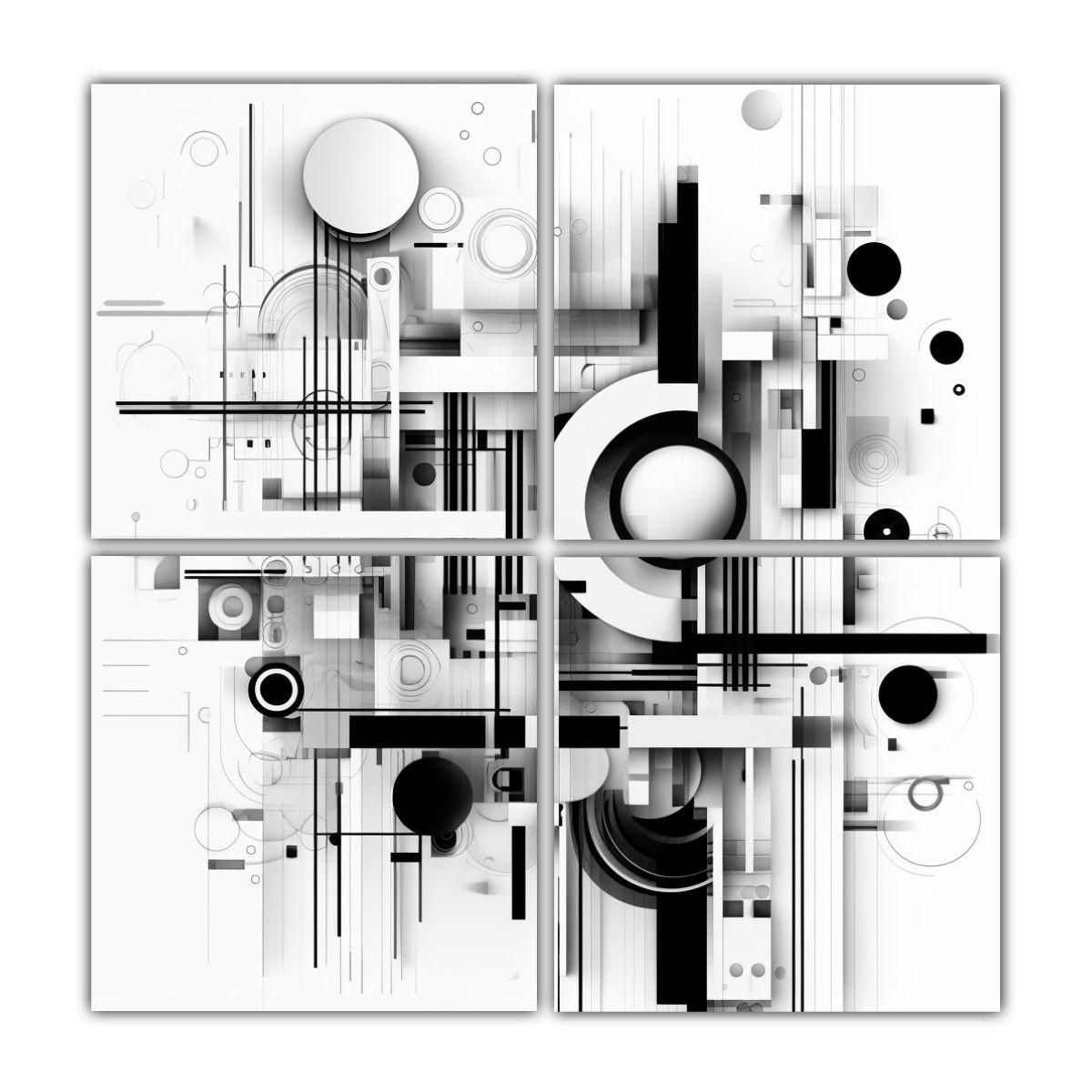 Cuadro Abstracto Original De Líneas Y Figuras 180x180 Cm-0