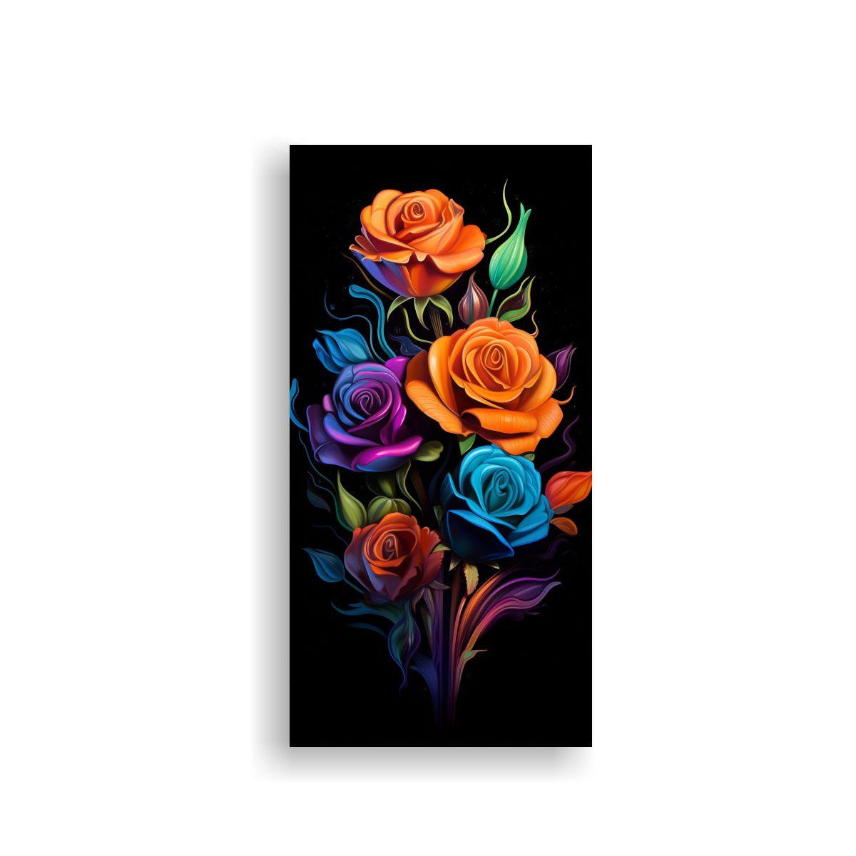 Pinturas De Arte Tema Profundidad Con Rosas 20x40cm-0