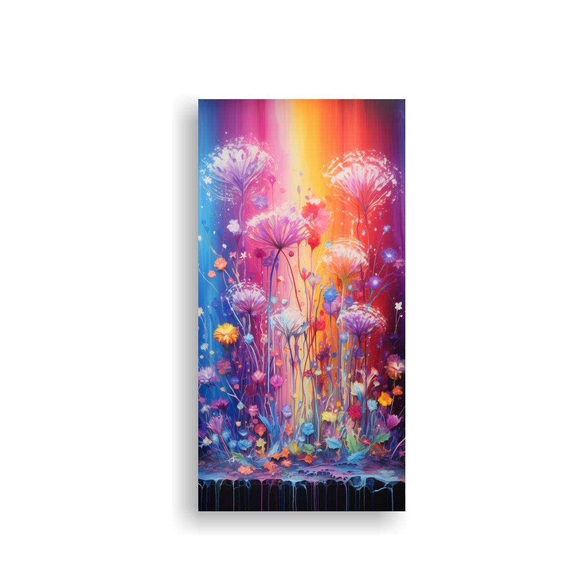 Arte De Pared Calma Arcoiris Y Plata, Cuadro 70x140cm-0