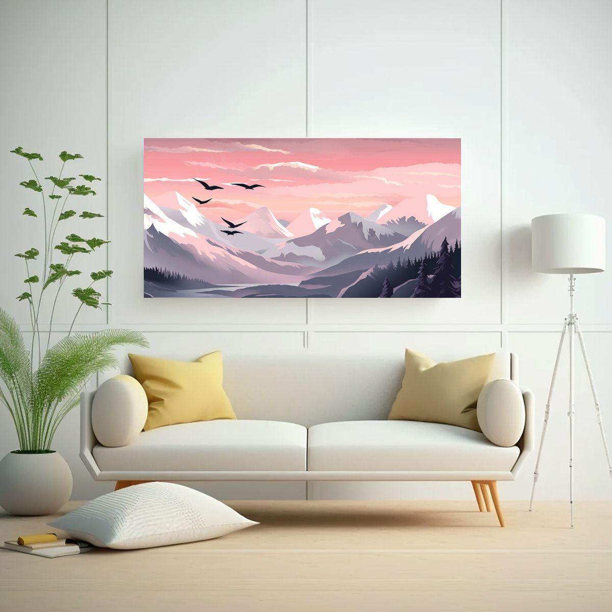 Pintura Vanguardia: Cuadro Exclusivo De Montaña 80x40cm-2