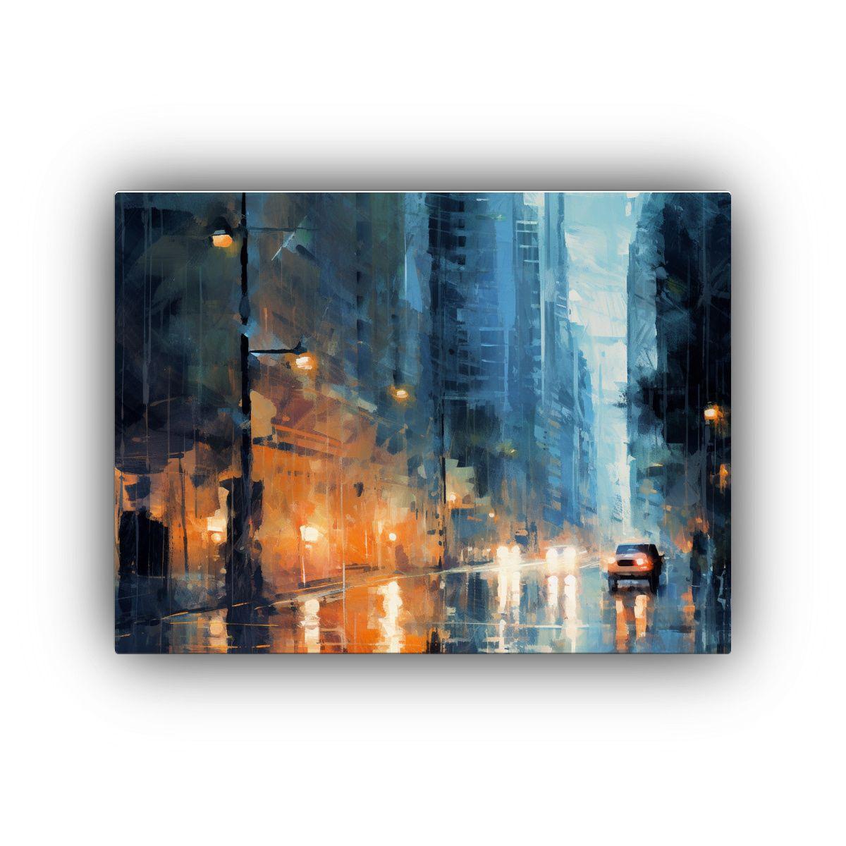 Pinturas De Decoración De Mural Urbano Nocturno 75x50cm-0