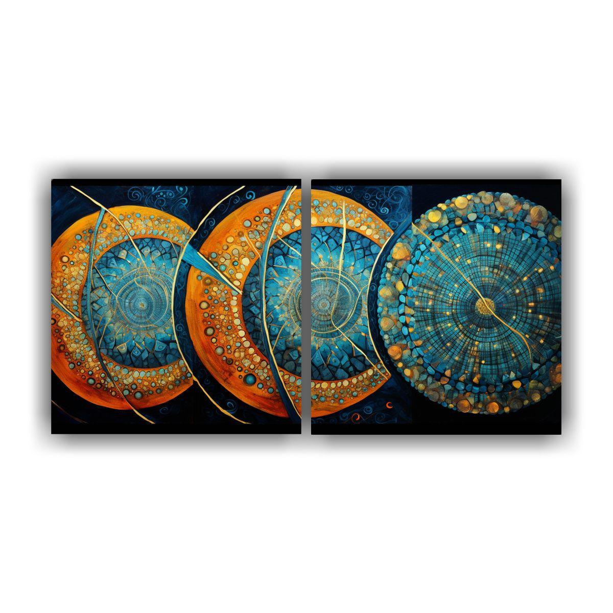Cuadros Abstractos Estilo Galería Con Patrones 160x80 Cm-0