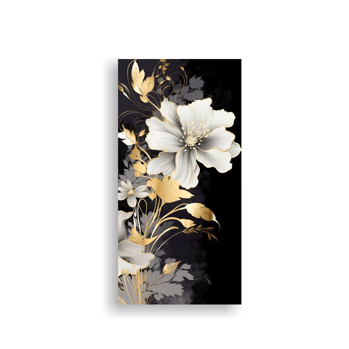 1 Cuadro Floral Neonoir Con Atmósfera En Estilo 80x160cm-0