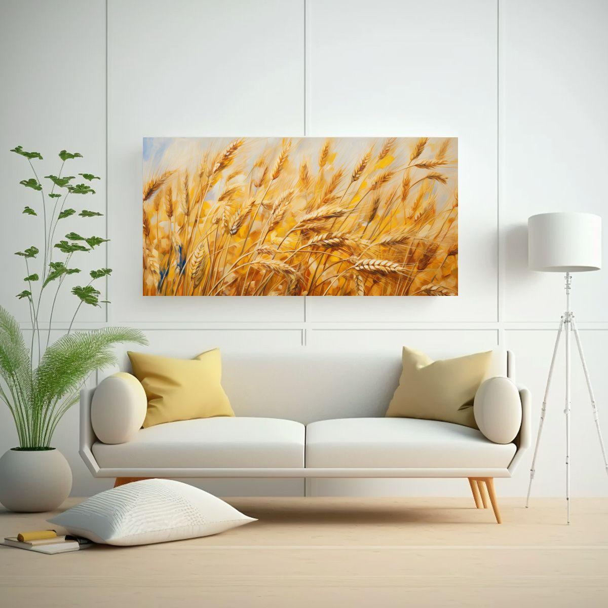 Cuadro Inspirador De Granos De Centeno En Colores  140x70cm-2