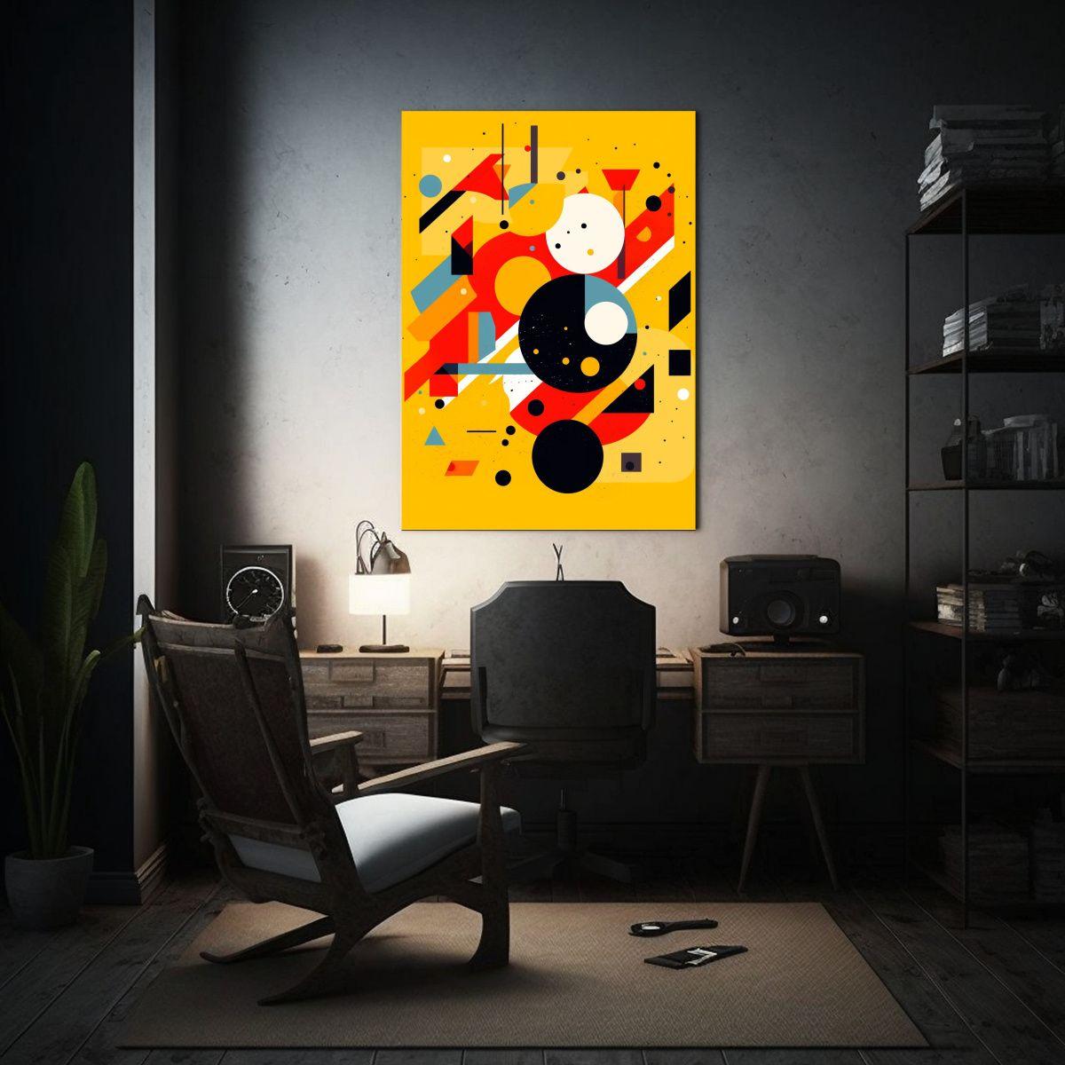 Cuadro De Tela Juvenil Con Formas Básicas Suaves 40x60 Cm-2