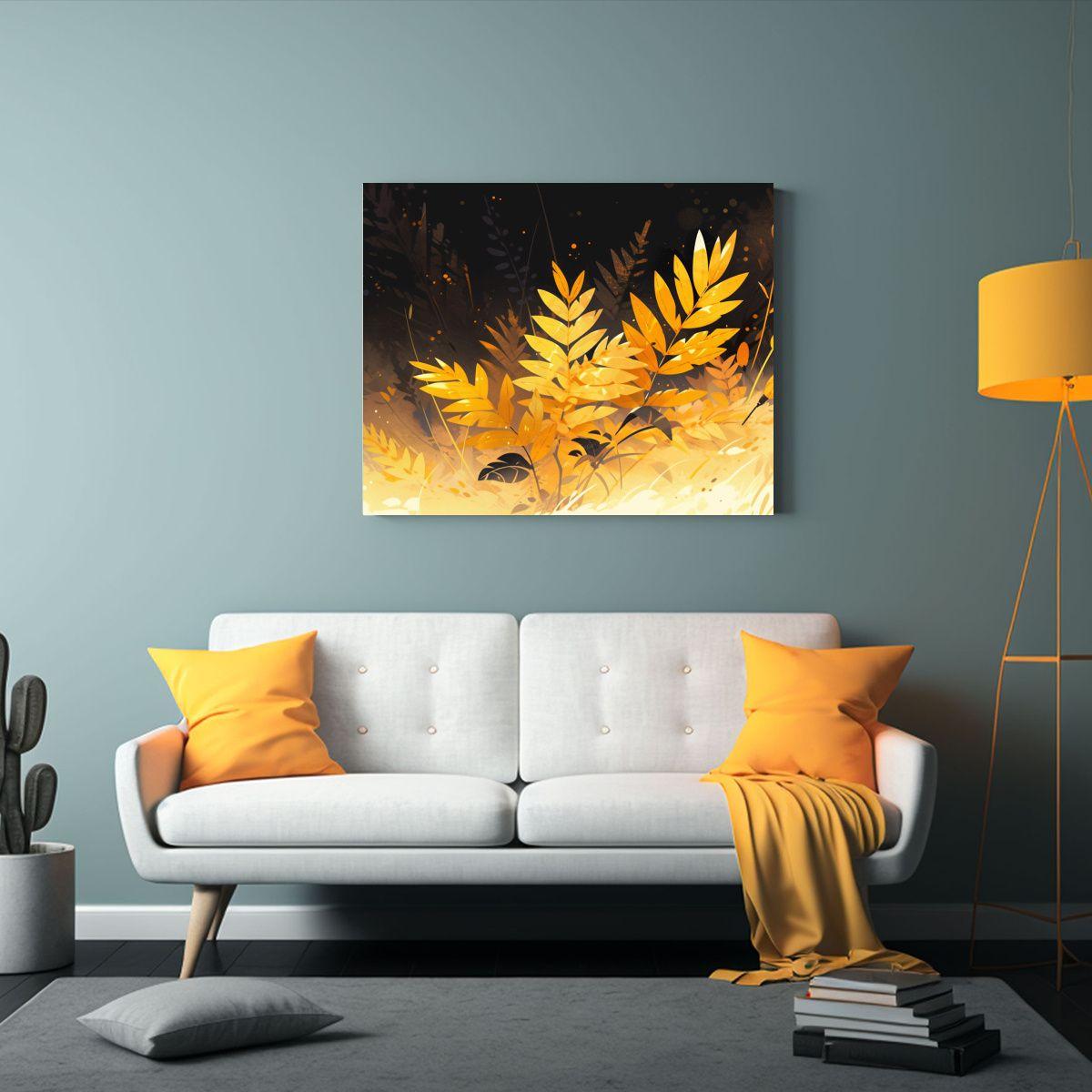 Pinturas Decorativas De Temática Amarilla En Estilo Neonoir 120x80cm-2