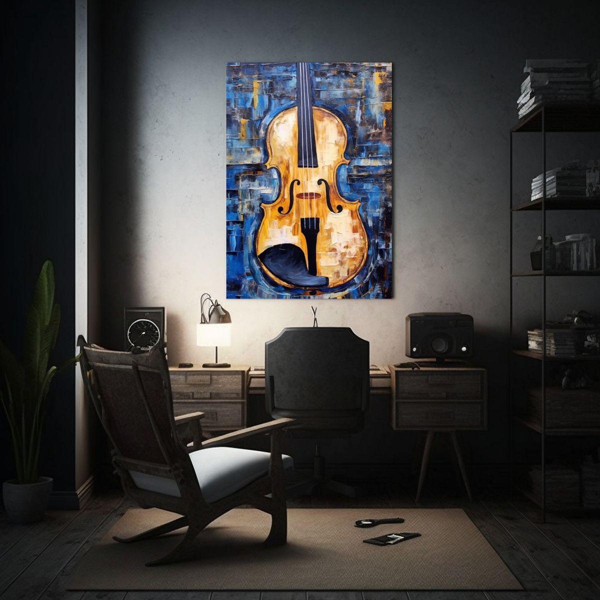 Cuadro De Tela Imagen Abstracta De Violín 20x30cm-2