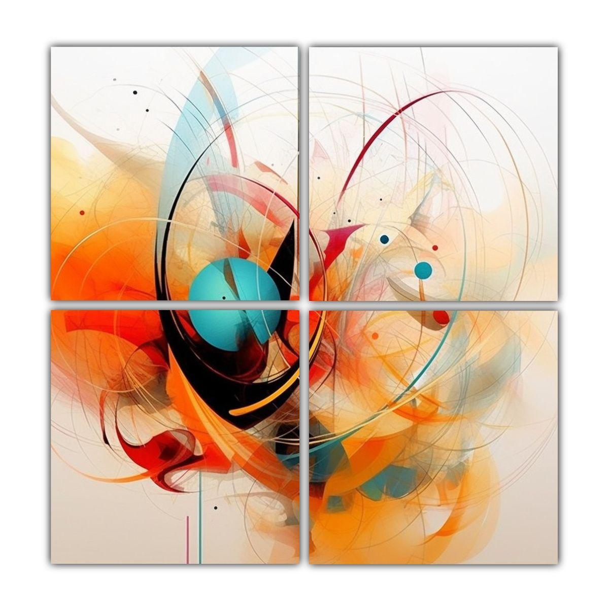 Cuatro Artes Diseño Abstracto Gráfico 40x40 Cm-0
