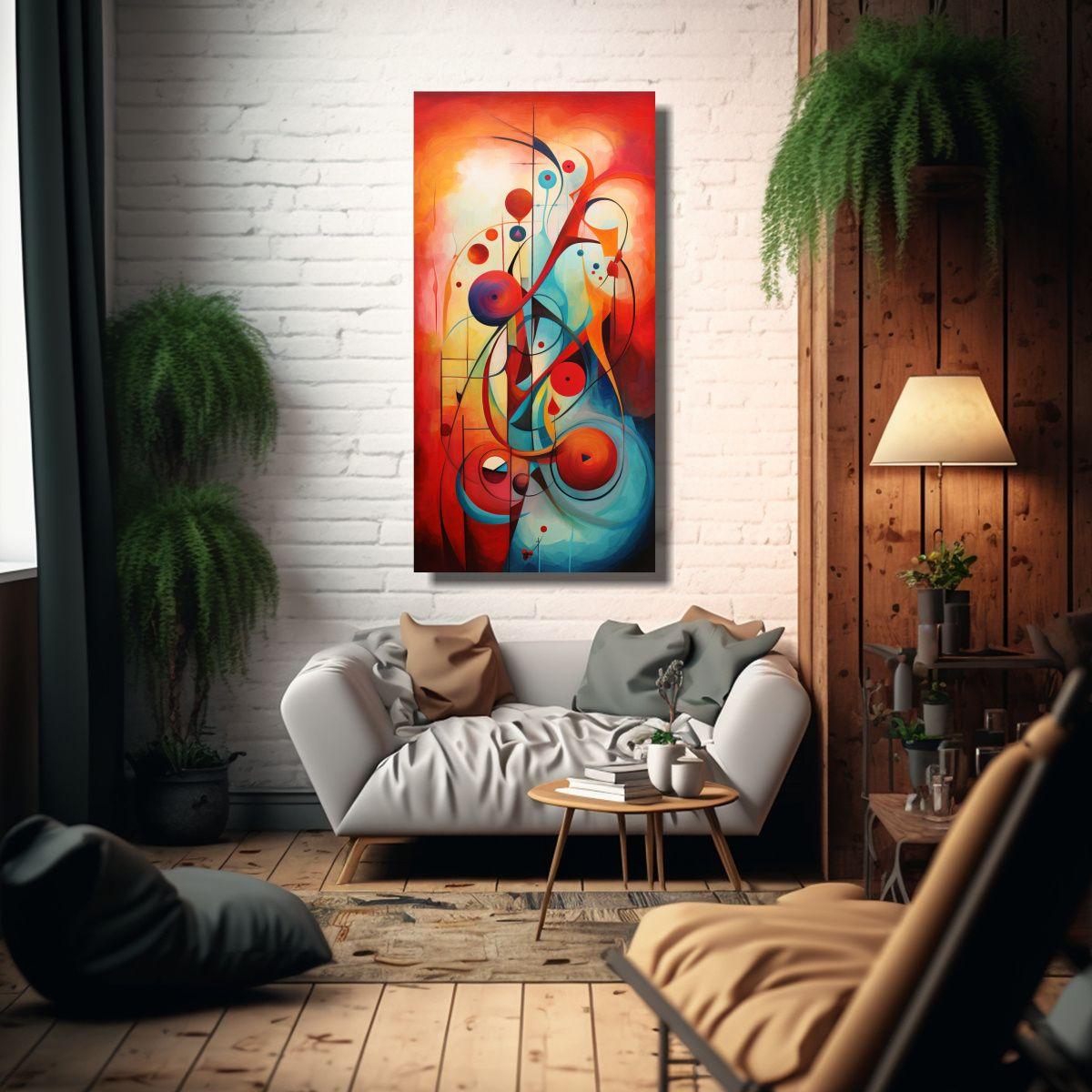 Cuadro Abstracto Alegría Pinturas De Ángeles 60x120cm-2