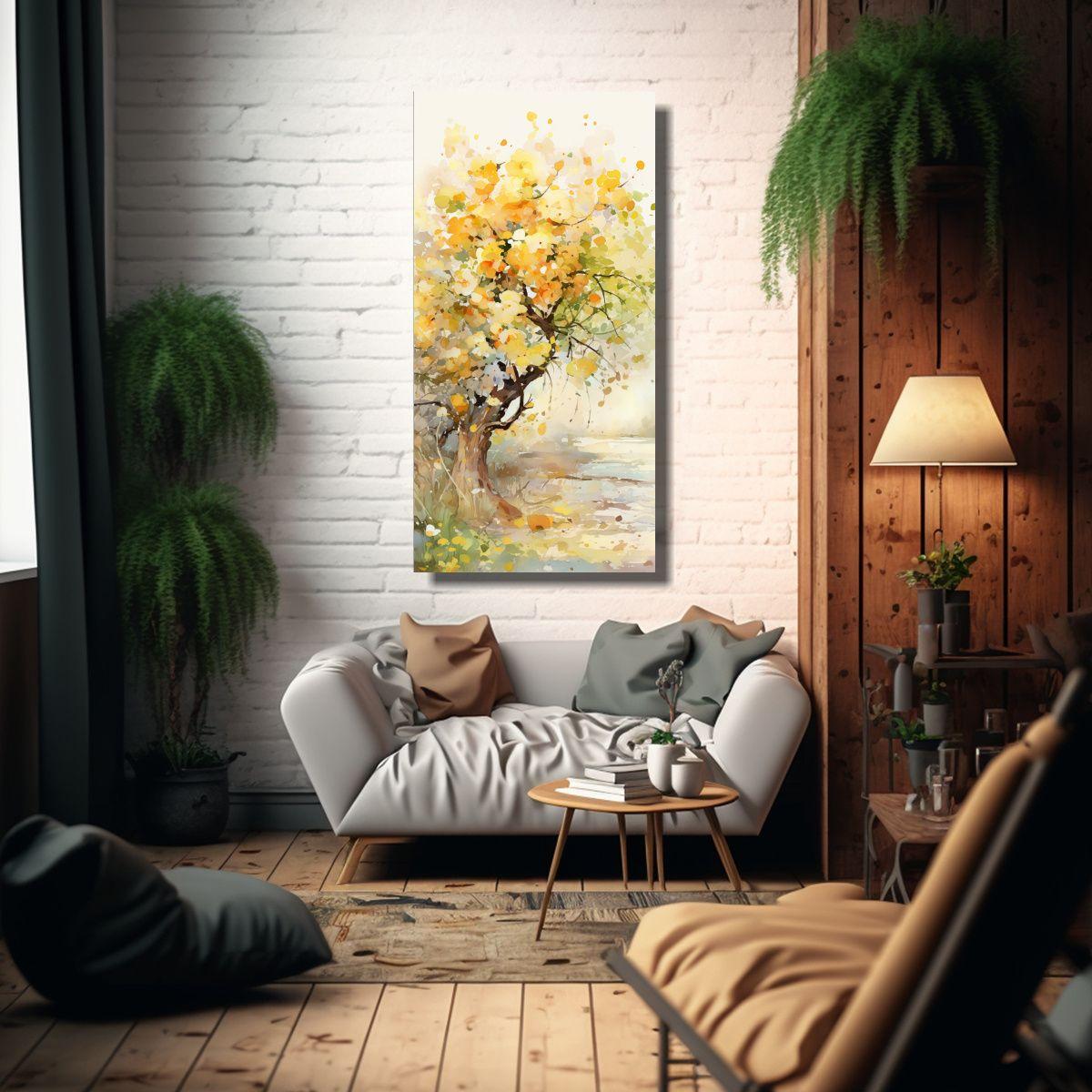 Pintura Abstracta Arte Expresión Exclusivo Árbol 40x80cm-2