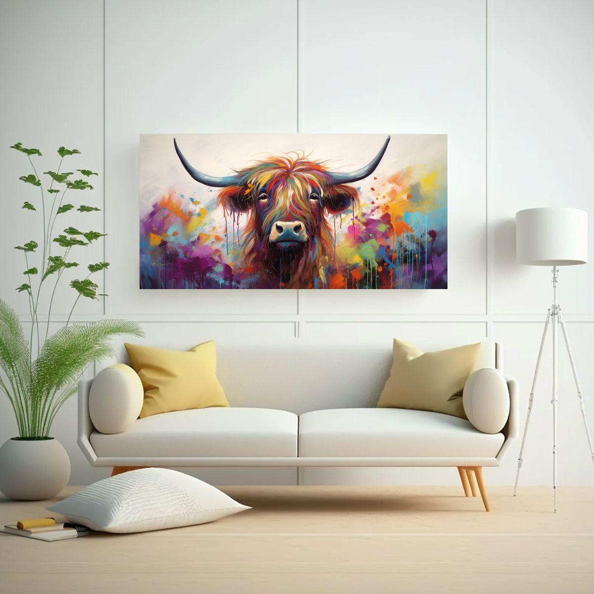 Pintura Al Estilo óleo Colorida De Estilo Pop 100x50 Cm-2