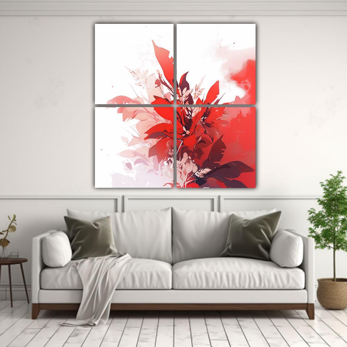 Bastidor Vintage Exclusivo Con Cuatro Telas En 40x40 Cm-2