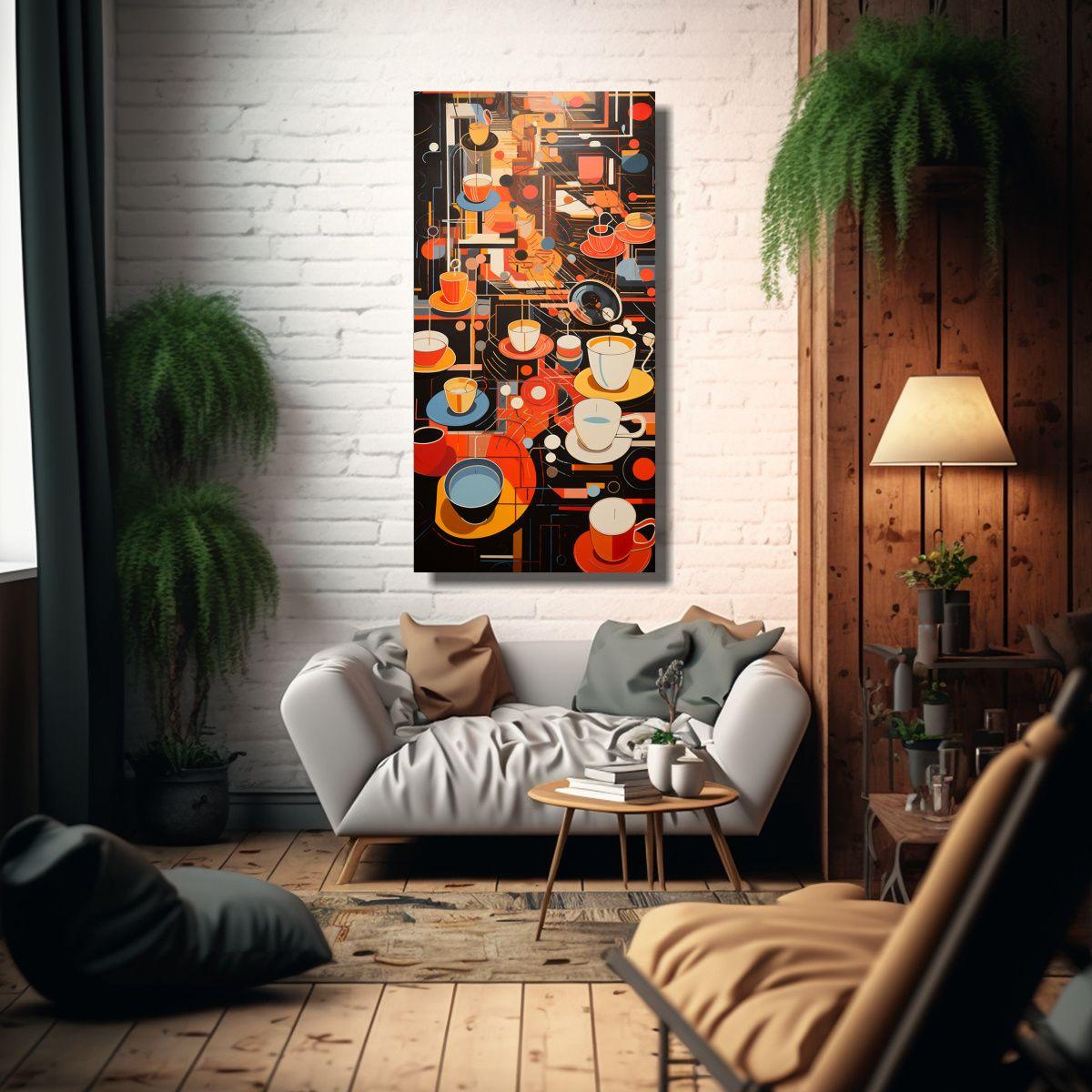 Cuadro De Tela Vintage Enigmático: Ritmos 60x120cm-2