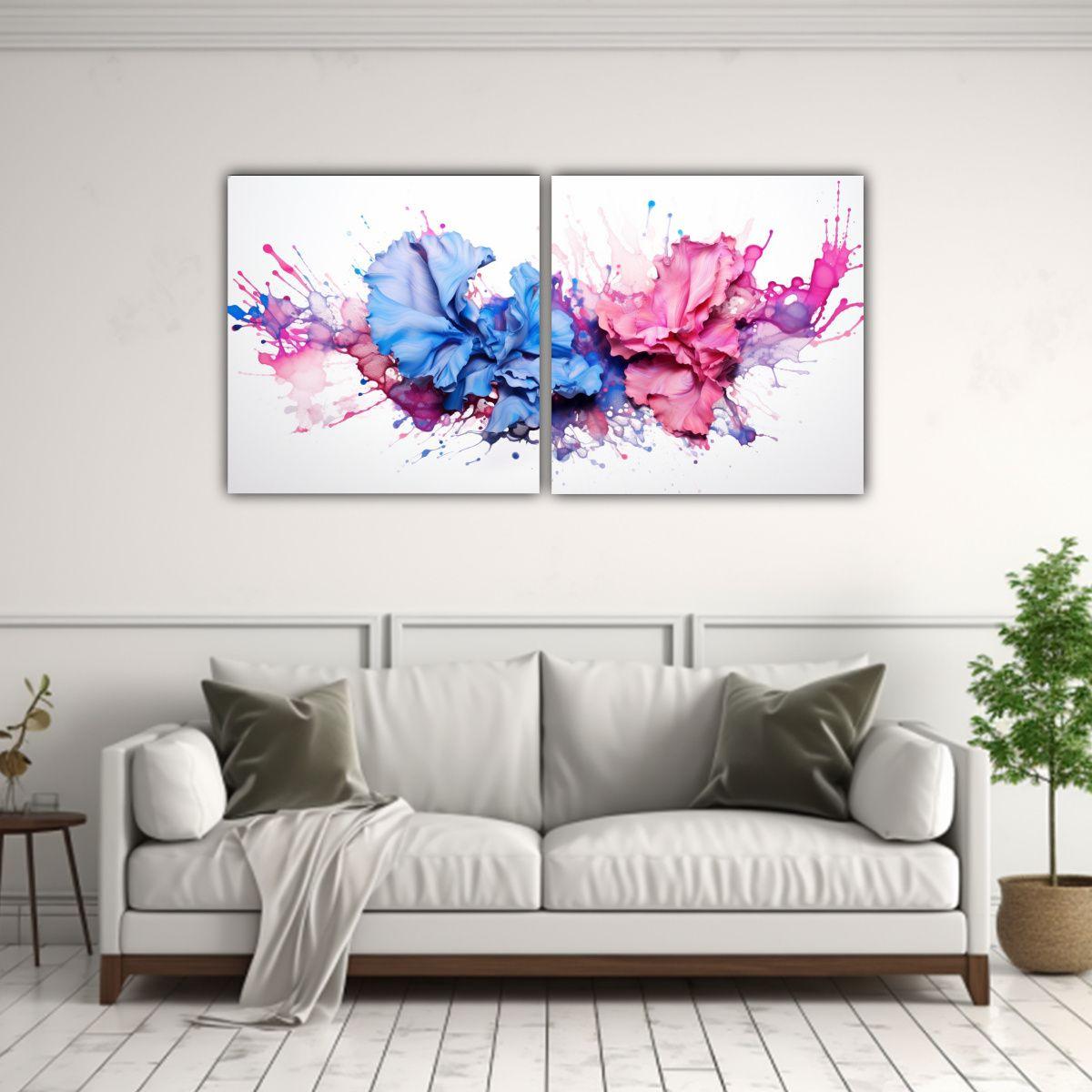 Conjunto De 2 Lienzos Cálidos Para Oficina 120x60 Cm-2