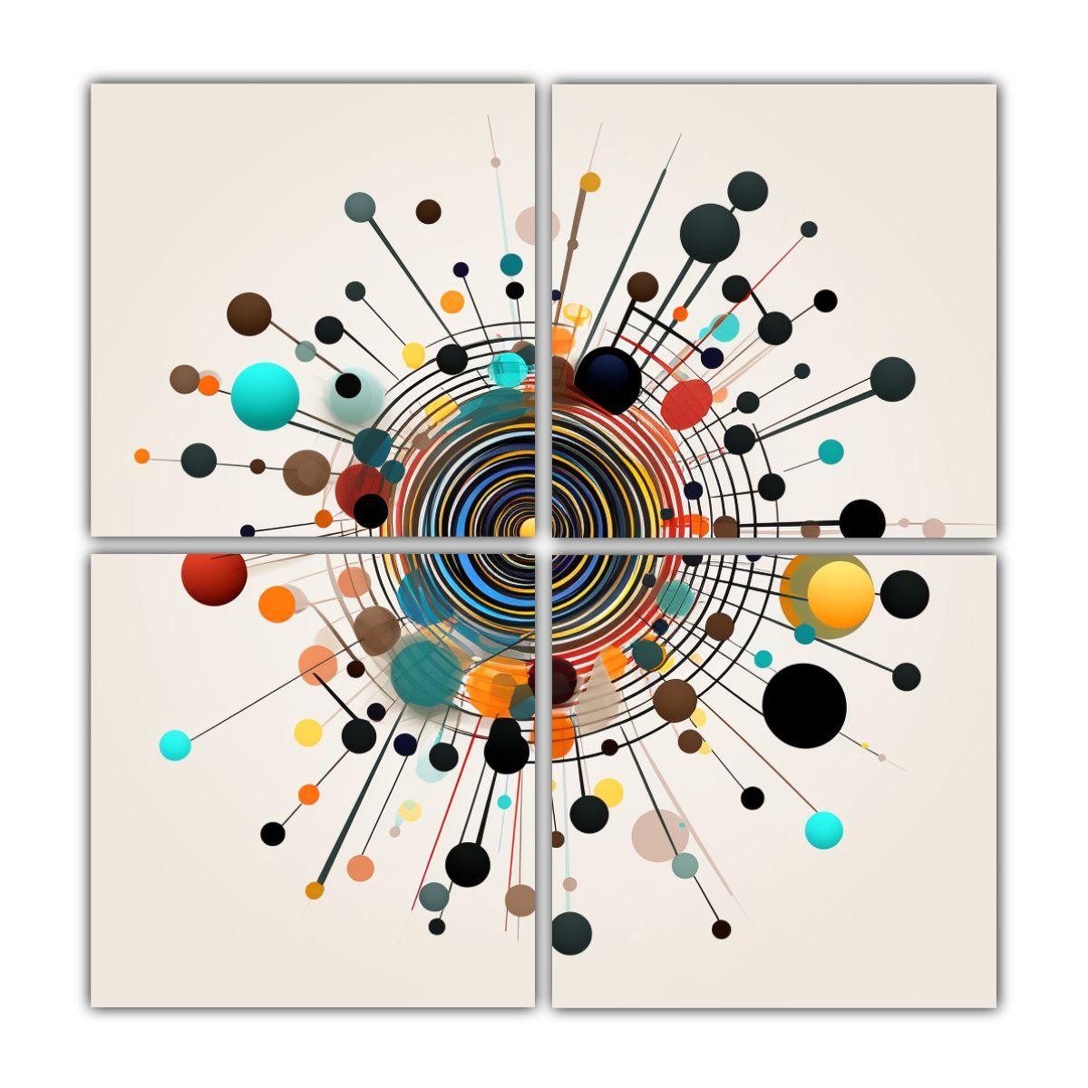 Cuatro Telas En Bastidor Arte Cinético 120x120 Cm-0