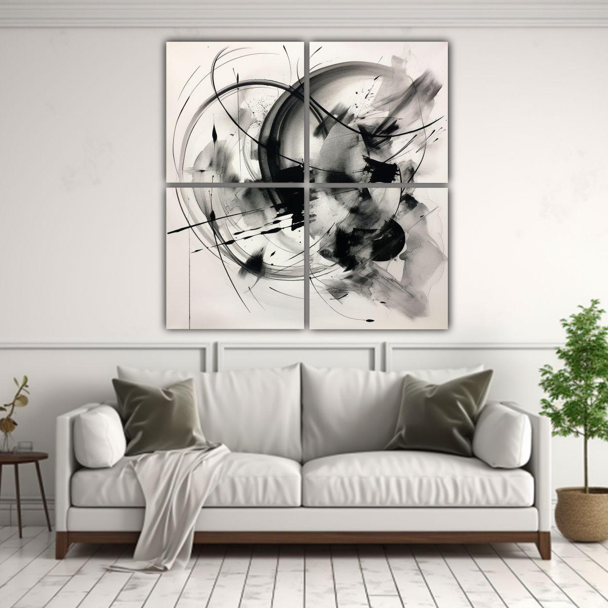 Cuadro Arte Pared Inspiración Abstracta Tinta 60x60 Cm-2