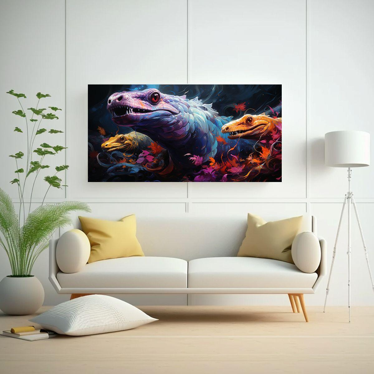 Pintura Impactante Estilo Estilo óleo De Anguilas 60x30cm-2