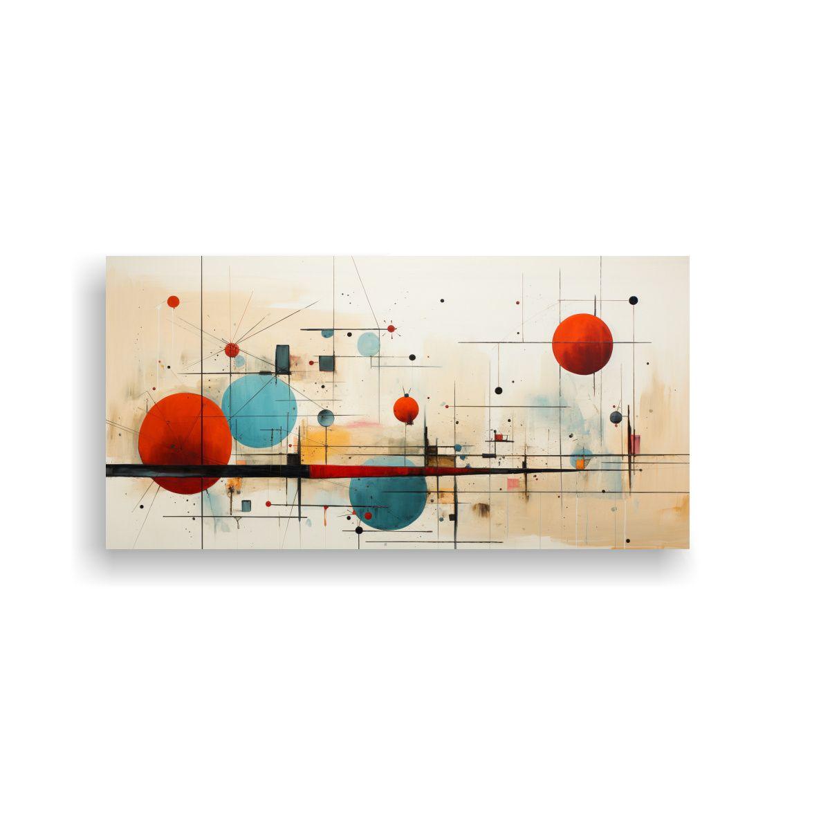 Cuadro Tela Abstracto Estilo Moderno Mediados 80x40cm-0