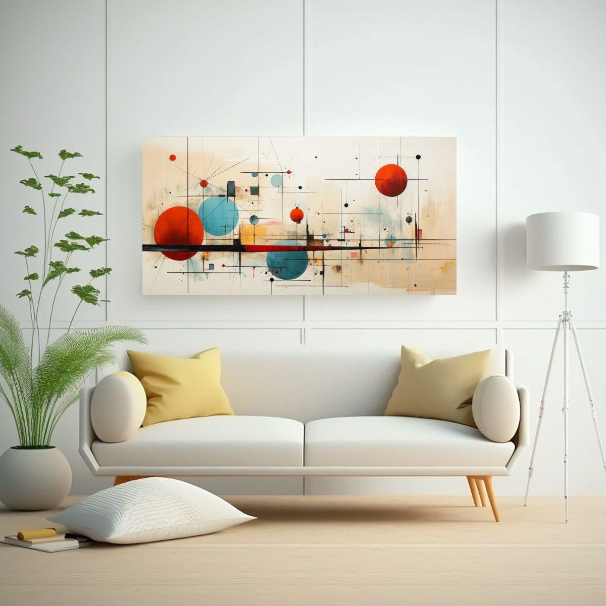 Cuadro Tela Abstracto Estilo Moderno Mediados 80x40cm-2