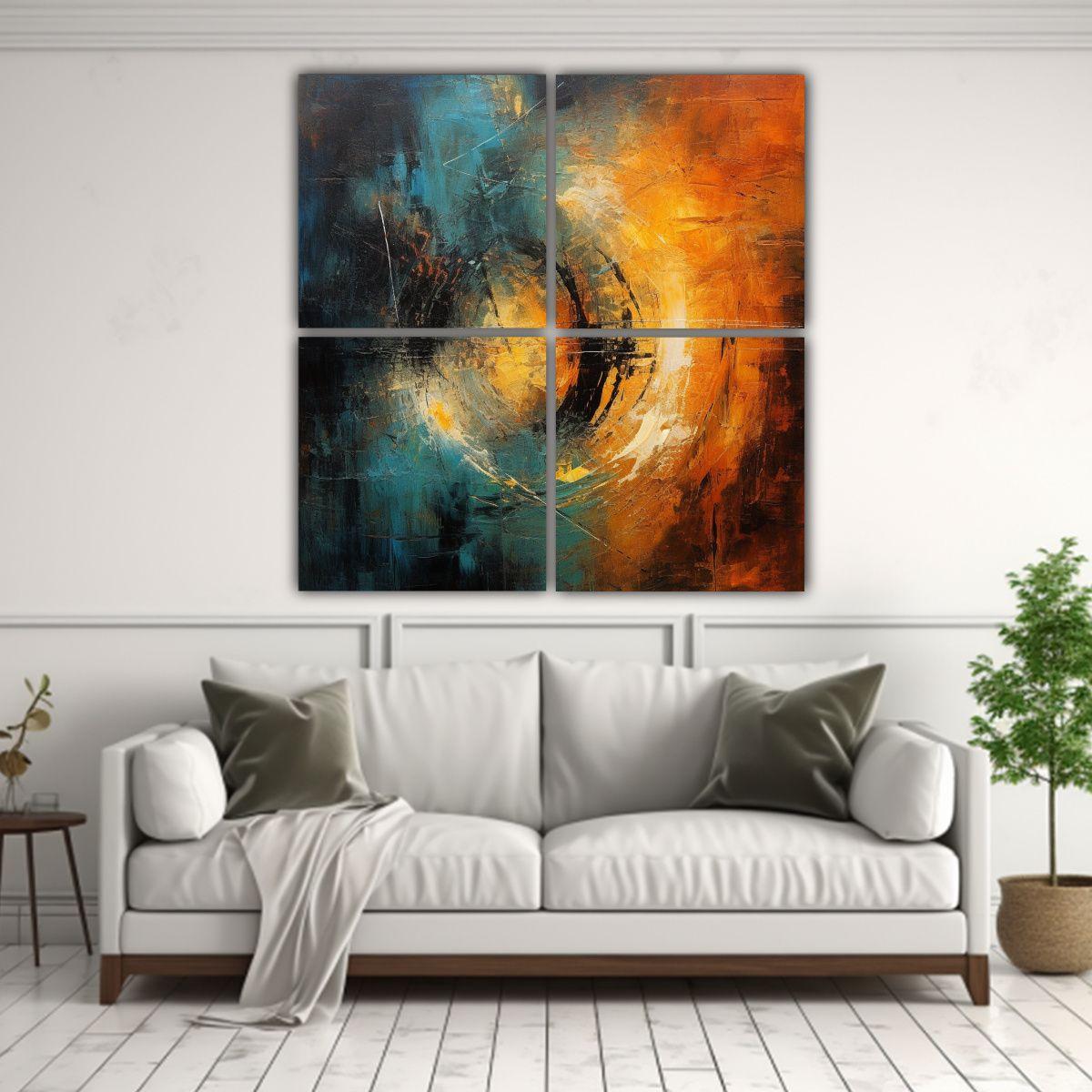 Pinturas Abstractas Para Decoración Enigma De 160x160 Cm-2