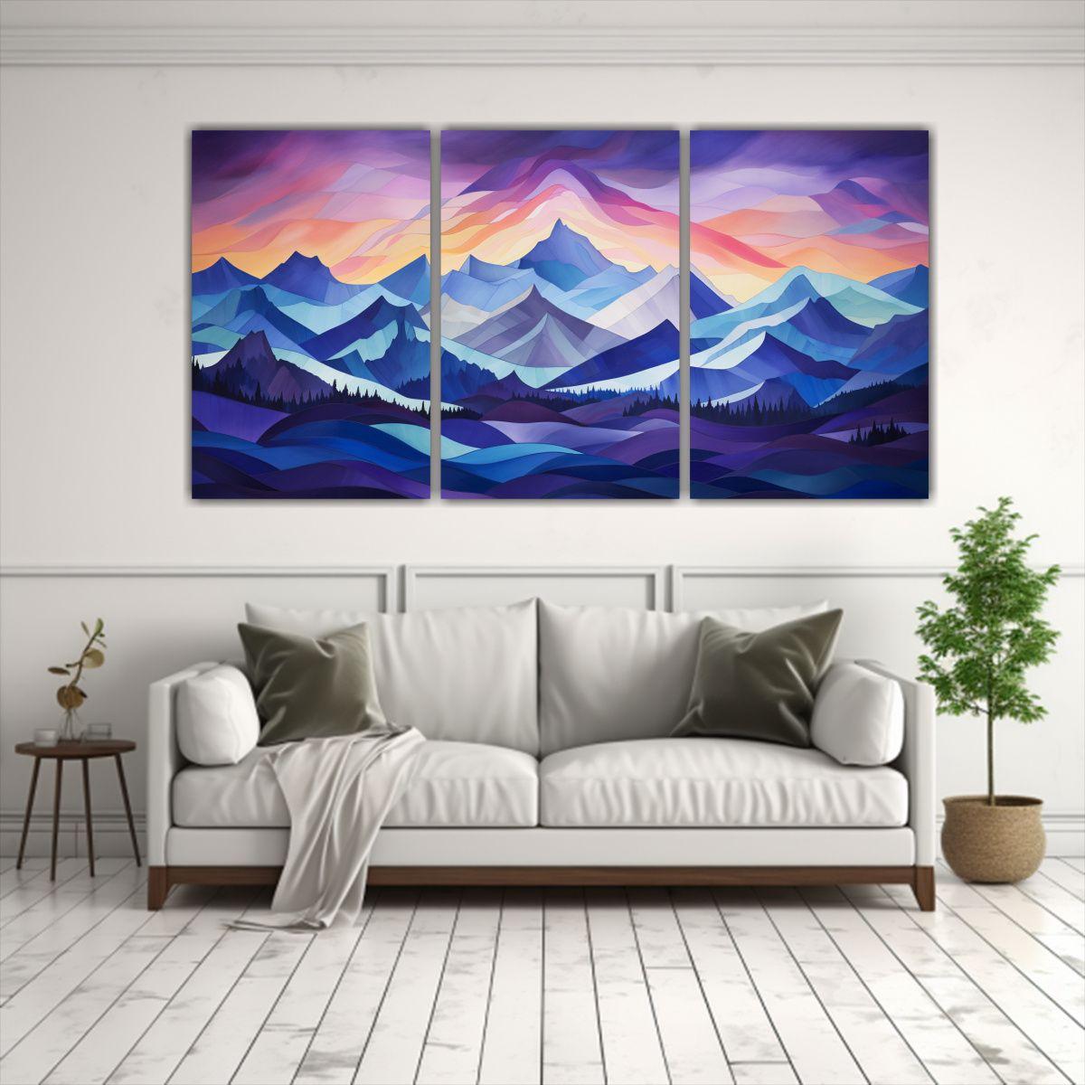 Cuadro Decorativo Atardecer En La Montaña 120x60 Cm-2