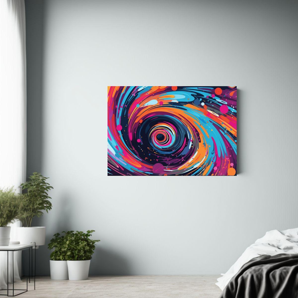 Cuadro Abstracto Swirling Lienzo Diseño Visual Riqueza 75x50cm-2