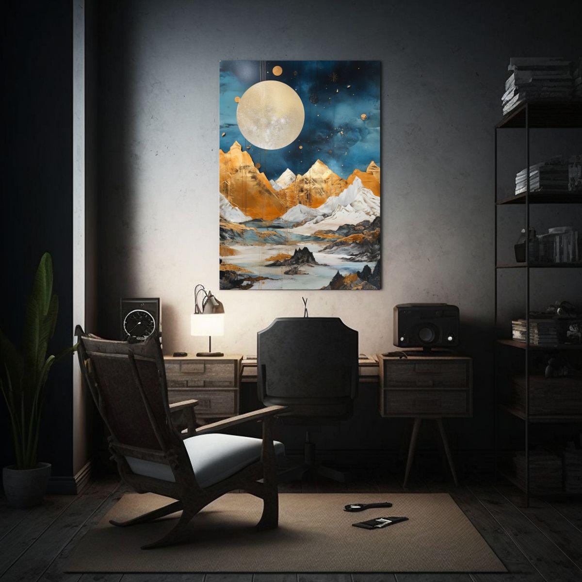 Pintura Decorativa De Paisaje Con Montañas Y 40x50cm-2