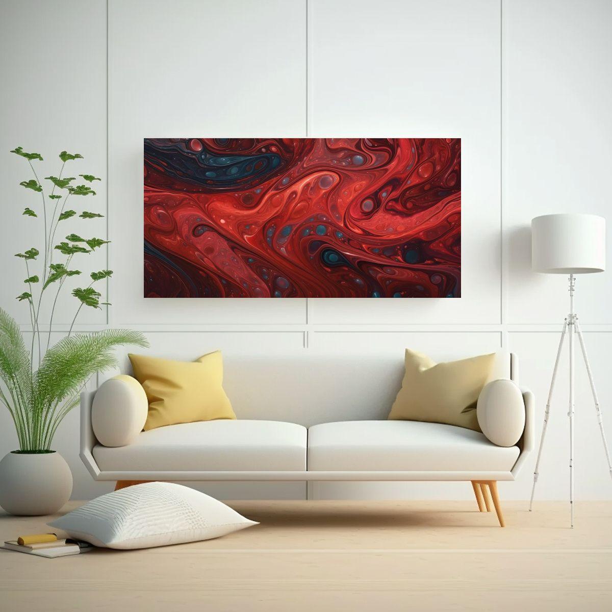 Cuadro Acuarela: Textura De Algas Oscuras 160x80cm-2