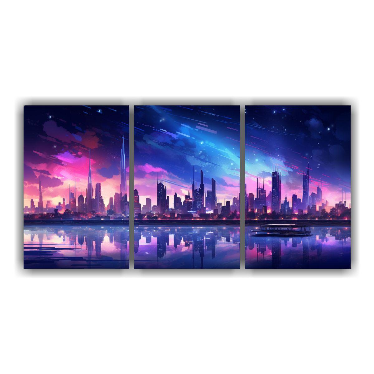 Set 3 Telas En Bastidor Abstracto Enigmatico, 90x45 Cm-0