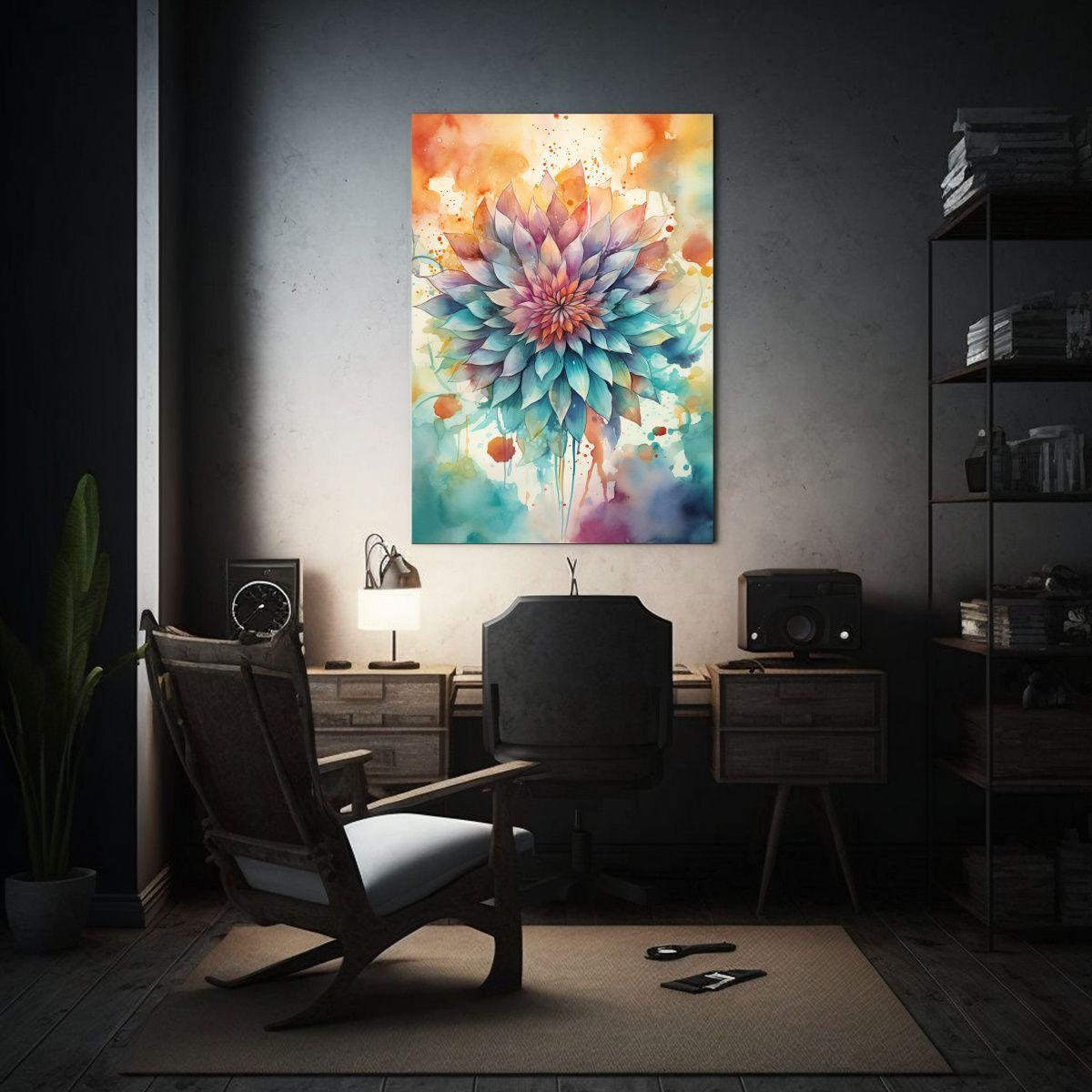 Lienzo Movimiento Simplicidad Mandala Acuarela 20x30 cm-2