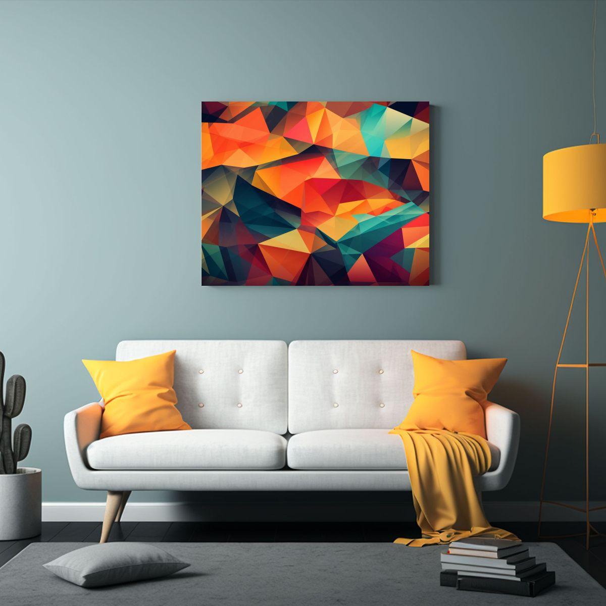 Cuadros Decorativos Geométricos Con Colores Intensos Para S 90x60cm-2